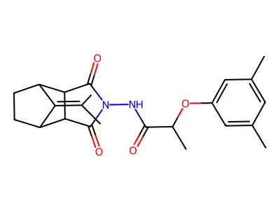 2-(3,5-dimethylphenoxy)-N-(1,3-dioxo-8-(propan-2-ylidene)hexahydro-1H-4,7-methanoisoindol-2(3H)-yl)propanamide structure