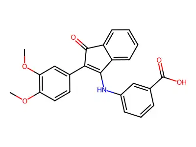 3-((2-(3,4-Dimethoxyphenyl)-1-oxoinden-3-YL)amino)benzoic acid structure