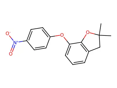 2,2-Dimethyl-7-(4-nitrophenoxy)-2,3-dihydro-1-benzofuran structure