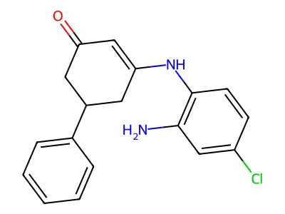 3-((2-Amino-4-chlorophenyl)amino)-5-phenylcyclohex-2-EN-1-one structure