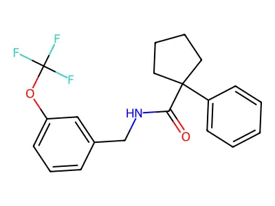 1-phenyl-N-[[3-(trifluoromethoxy)phenyl]methyl]cyclopentane-1-carboxamide structure