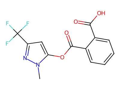 2-[2-methyl-5-(trifluoromethyl)pyrazol-3-yl]oxycarbonylbenzoic Acid structure