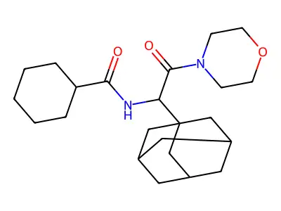 N-[1-(1-adamantyl)-2-morpholin-4-yl-2-oxoethyl]cyclohexanecarboxamide structure