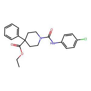 Isonipecotic acid, 1-((p-chlorophenyl)carbamoyl)-4-phenyl-, ethyl ester structure