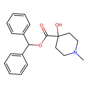 Isonipecotic acid, 4-hydroxy-1-methyl-, diphenylmethyl ester structure