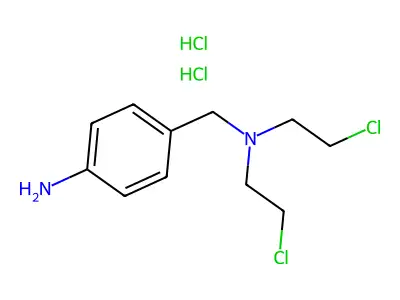 Bis(beta-chloroethyl)-4-aminobenzylamine dihydrochloride structure