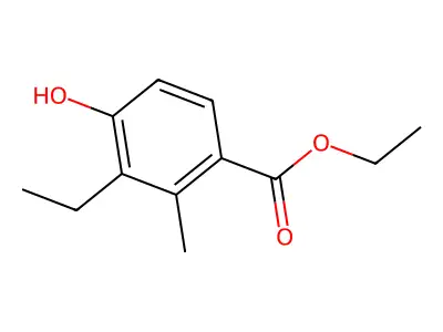 o-Toluic acid, 3-ethyl-4-hydroxy-, ethyl ester structure