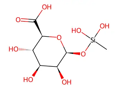 1-O-[Dihydroxy(methyl)silyl]hexopyranuronic acid structure