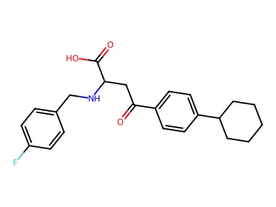 4-(4-Cyclohexylphenyl)-2-{[(4-fluorophenyl)methyl]amino}-4-oxobutanoic acid structure
