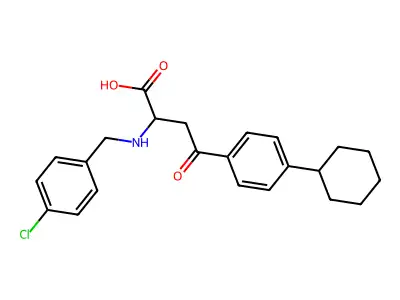 2-{[(4-Chlorophenyl)methyl]amino}-4-(4-cyclohexylphenyl)-4-oxobutanoic acid structure