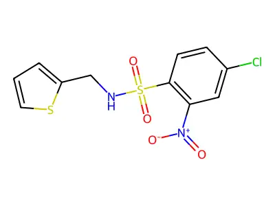 4-chloro-2-nitro-N-(thiophen-2-ylmethyl)benzenesulfonamide structure