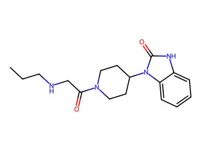 1-(1-(2-(propylamino)acetyl)piperidin-4-yl)-1H-benzo[d]imidazol-2(3H)-one structure