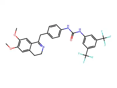1-(4-((6,7-DIMETHOXY(3,4-DIHYDROISOQUINOLYL))METHYL)PHENYL)-3-(3,5-BIS(TRIFLUOROMETHYL)PHENYL)UREA structure