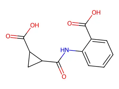 2-[(2-carboxycyclopropanecarbonyl)amino]benzoic Acid structure