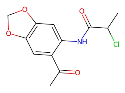 N-(6-acetyl-2H-1,3-benzodioxol-5-yl)-2-chloropropanamide structure