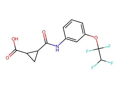 2-{[3-(1,1,2,2-Tetrafluoroethoxy)phenyl]carbamoyl}cyclopropane-1-carboxylic acid structure