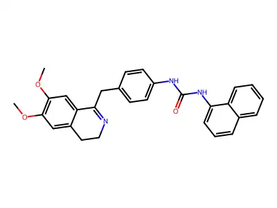 1-(4-((6,7-Dimethoxy(3,4-dihydroisoquinolyl))methyl)phenyl)-3-(1-naphthyl)urea structure