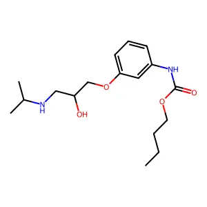 Butyl N-[3-[2-hydroxy-3-(propan-2-ylamino)propoxy]phenyl]carbamate structure