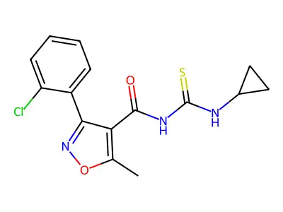 (3-(2-CHLOROPHENYL)-5-METHYLISOXAZOL-4-YL)-N-((CYCLOPROPYLAMINO)THIOXOMETHYL)FORMAMIDE structure