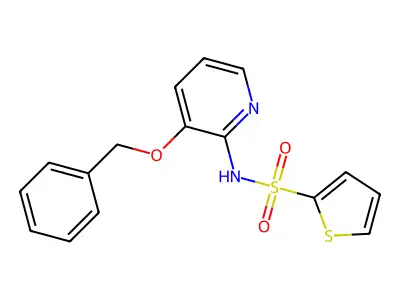 N-(3-phenylmethoxypyridin-2-yl)thiophene-2-sulfonamide structure