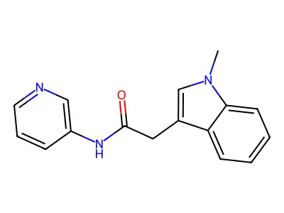2-(1-methyl-1H-indol-3-yl)-N-(pyridin-3-yl)acetamide structure
