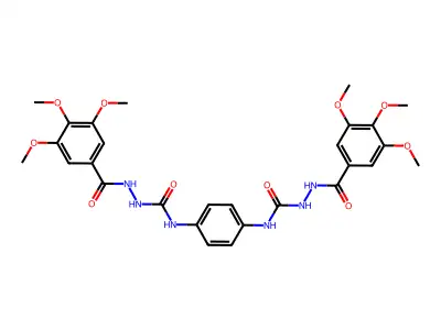 1-[(3,4,5-trimethoxybenzoyl)amino]-3-[4-[[(3,4,5-trimethoxybenzoyl)amino]carbamoylamino]phenyl]urea structure