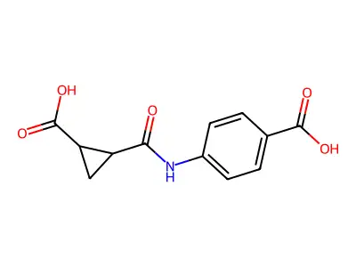 4-((2-Carboxycyclopropyl)carbonylamino)benzoic acid structure