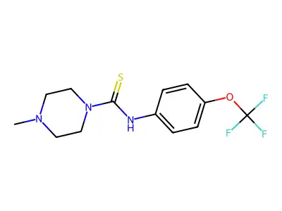 4-methyl-N-[4-(trifluoromethoxy)phenyl]piperazine-1-carbothioamide structure