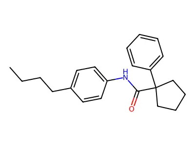 N-(4-butylphenyl)-1-phenylcyclopentane-1-carboxamide structure