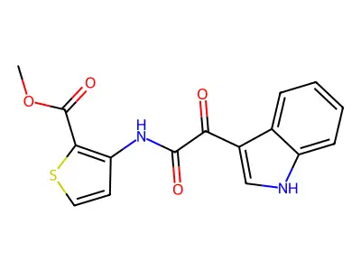 methyl 3-[[2-(1H-indol-3-yl)-2-oxoacetyl]amino]thiophene-2-carboxylate structure