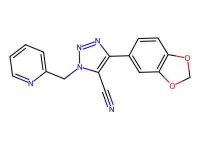 5-(1,3-Benzodioxol-5-yl)-3-(pyridin-2-ylmethyl)triazole-4-carbonitrile structure