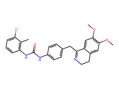 1-(4-((6,7-DIMETHOXY(3,4-DIHYDROISOQUINOLYL))METHYL)PHENYL)-3-(3-CHLORO-2-METHYLPHENYL)UREA structure