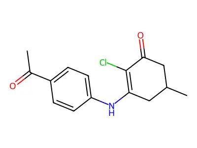 3-[(4-Acetylphenyl)amino]-2-chloro-5-methylcyclohex-2-en-1-one structure