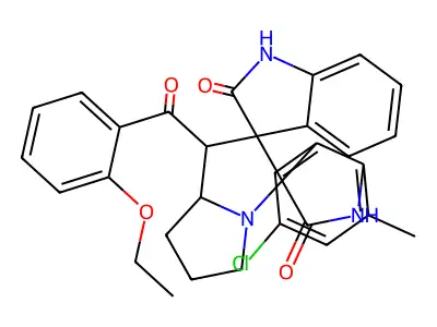 5''-chloro-1'-[(2-ethoxyphenyl)carbonyl]-7''-methyl-1,1'',2,2'',5',6',7',7'a-octahydro-1'H-dispiro[indole-3,2'-pyrrolizine-3',3''-indole]-2,2''-dione structure
