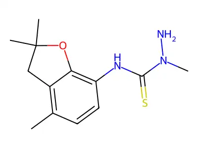 1-amino-1-methyl-3-(2,2,4-trimethyl-3H-1-benzofuran-7-yl)thiourea structure