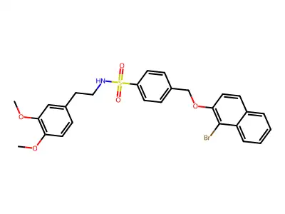 (2-(3,4-DIMETHOXYPHENYL)ETHYL)((4-((1-BROMO(2-NAPHTHYLOXY))METHYL)PHENYL)SULFONYL)AMINE structure
