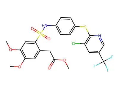 METHYL 2-(2-(((4-(3-CHLORO-5-(TRIFLUOROMETHYL)(2-PYRIDYLTHIO))PHENYL)AMINO)SULFONYL)-4,5-DIMETHOXYPHENYL)ACETATE structure