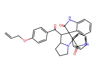 1'-{[4-(prop-2-en-1-yloxy)phenyl]carbonyl}-1,1'',2,2'',5',6',7',7'a-octahydro-1'H-dispiro[indole-3,2'-pyrrolizine-3',3''-indole]-2,2''-dione structure