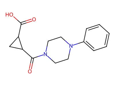 2-(4-phenylpiperazine-1-carbonyl)cyclopropane-1-carboxylic Acid structure