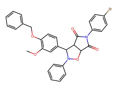 3-[4-(benzyloxy)-3-methoxyphenyl]-5-(4-bromophenyl)-2-phenyldihydro-2H-pyrrolo[3,4-d][1,2]oxazole-4,6(3H,5H)-dione structure
