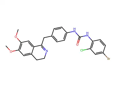 1-(4-((6,7-DIMETHOXY(3,4-DIHYDROISOQUINOLYL))METHYL)PHENYL)-3-(4-BROMO-2-CHLOROPHENYL)UREA structure