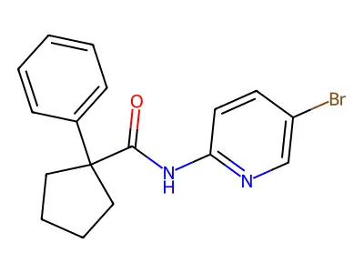 N-(5-bromopyridin-2-yl)-1-phenylcyclopentane-1-carboxamide structure