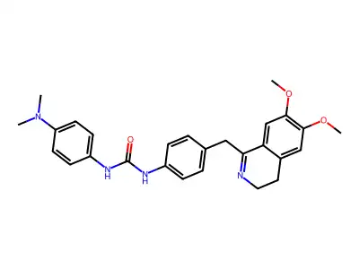 1-(4-((6,7-DIMETHOXY(3,4-DIHYDROISOQUINOLYL))METHYL)PHENYL)-3-(4-(DIMETHYLAMINO)PHENYL)UREA structure