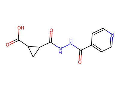 2-(N-(4-Pyridylcarbonylamino)carbamoyl)cyclopropanecarboxylic acid structure