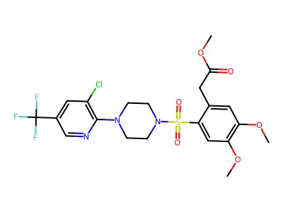 METHYL 2-(2-((4-(3-CHLORO-5-(TRIFLUOROMETHYL)(2-PYRIDYL))PIPERAZINYL)SULFONYL)-4,5-DIMETHOXYPHENYL)ACETATE structure