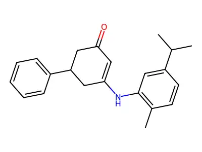 3-((2-Methyl-5-(isopropyl)phenyl)amino)-5-phenylcyclohex-2-EN-1-one structure