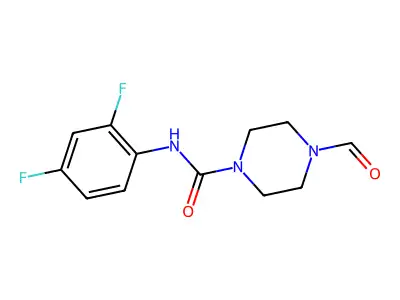 N-(2,4-difluorophenyl)-4-formylpiperazine-1-carboxamide structure