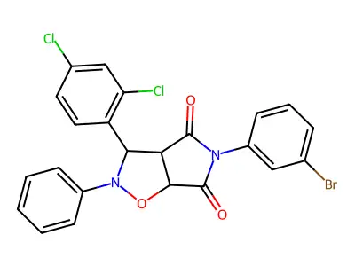 5-(3-bromophenyl)-3-(2,4-dichlorophenyl)-2-phenyldihydro-2H-pyrrolo[3,4-d][1,2]oxazole-4,6(3H,5H)-dione structure