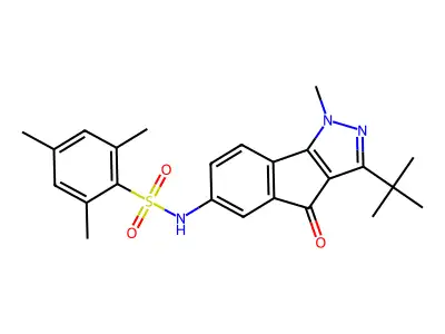 3-(TERT-BUTYL)-1-METHYL-6-(((2,4,6-TRIMETHYLPHENYL)SULFONYL)AMINO)INDENO[2,3-D]PYRAZOL-4-ONE structure