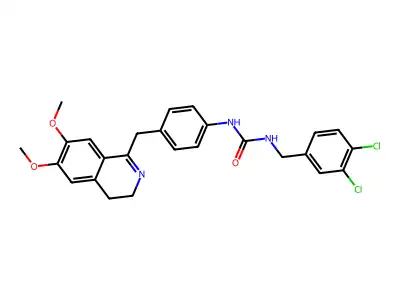 3-(3,4-DICHLOROBENZYL)-1-(4-((6,7-DIMETHOXY(3,4-DIHYDROISOQUINOLYL))METHYL)PHENYL)UREA structure